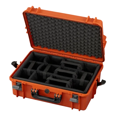 Pomarańczowa walizka hermetyczna z przegrodami MAX505CAM 555x428x211 mm - 1